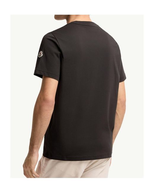 Moncler Black Logo Cotton T-Shirt for men