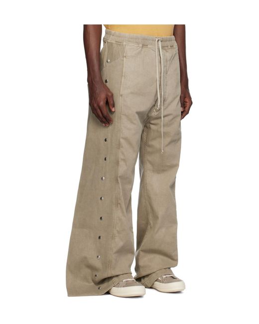 Rick Owens Natural Pusher Wide-Legged Casual Pants for men