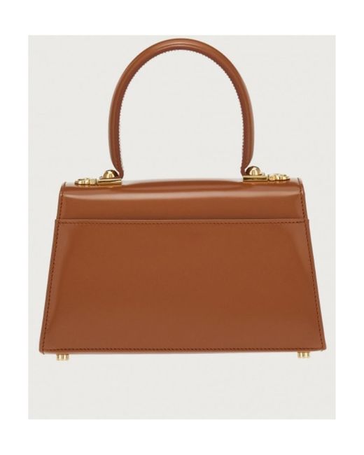 Ferragamo Brown Ferragamo Iconic Top Handle Bag