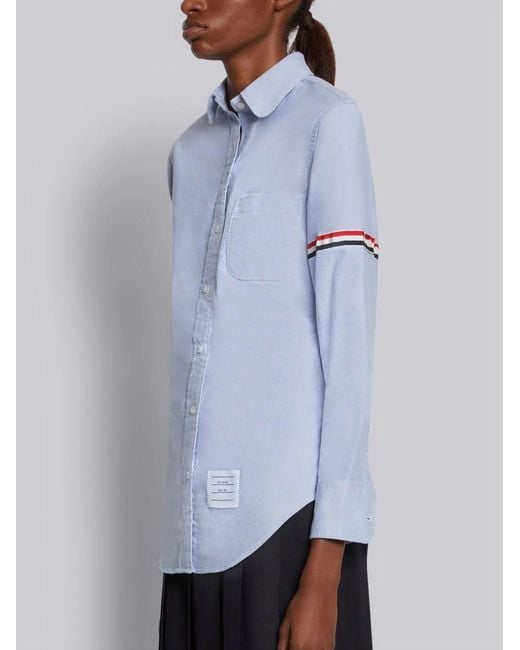 Thom Browne Blue Classic Striped Sleeve Shirt