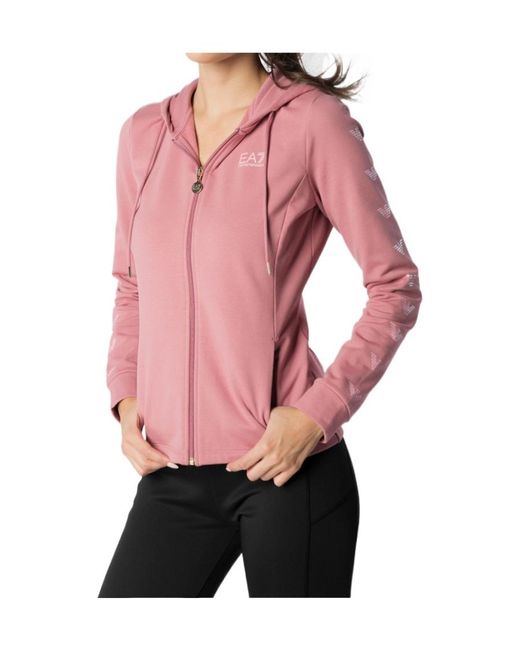 EA7 Pink Logo And Hat Casual Jacket