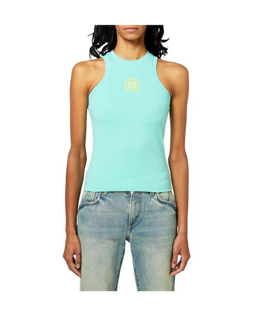 Balmain Blue Soft Tight Vest