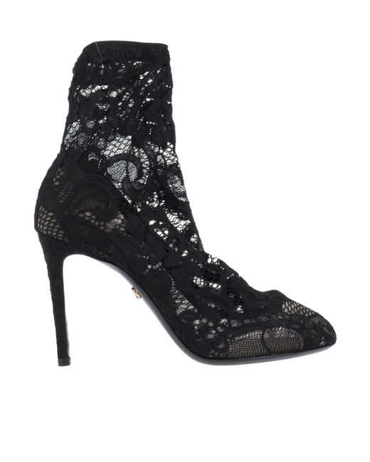 Dolce & Gabbana Black Leather Lining Ankle Boots