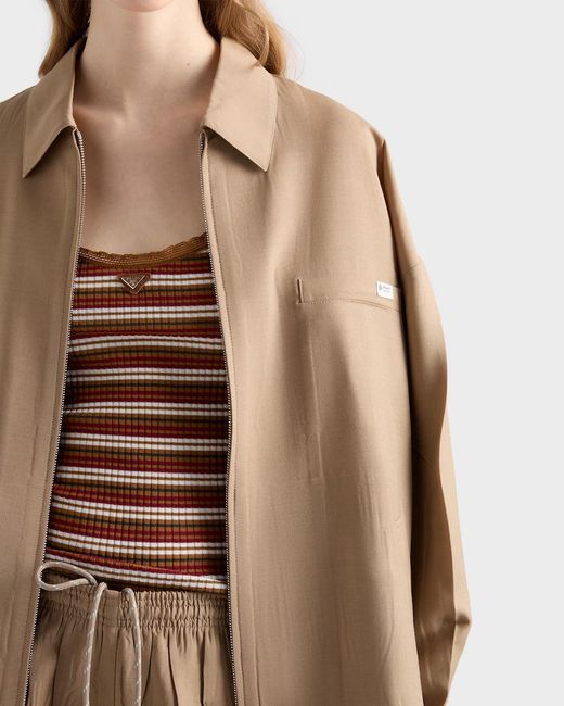 Prada Natural Wool-Mohair Tailored Jacket