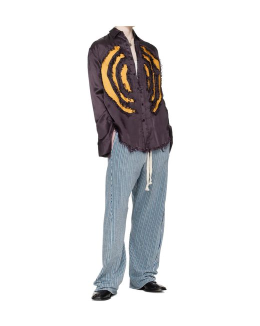 Edward Cuming Blue Striped Sweatpants for men