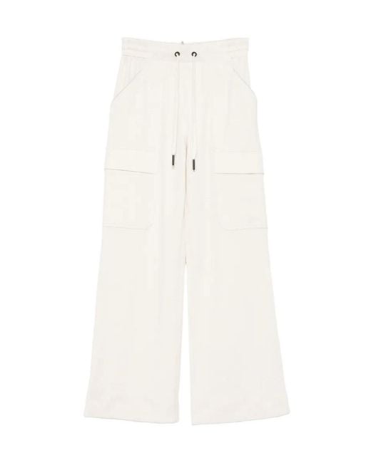 Moncler White Drawstring Cargo-Pocket Trousers
