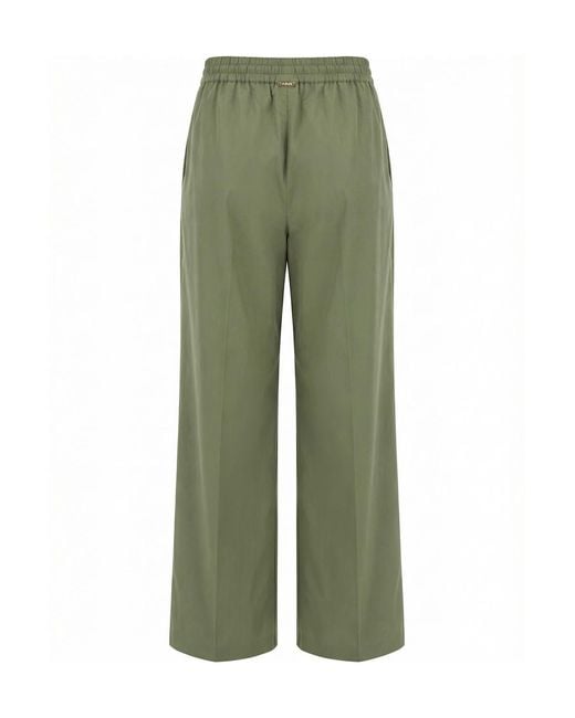 Twinset Green Drawstring Wide-Leg Pants