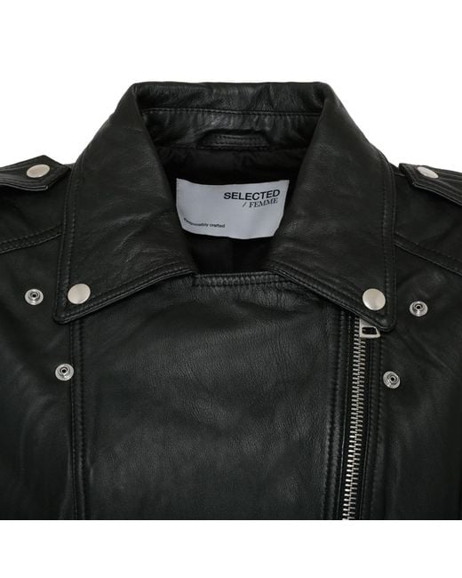 SELECTED Black Zip-Fastening Press-Stud Jacket