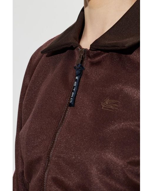 Etro Red Contrasting Band Cropped Sweatshirt