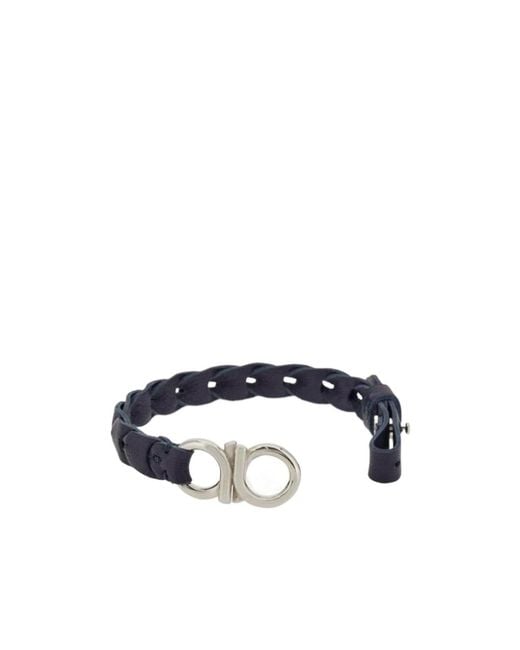 Ferragamo Blue Ferragamo Gancini Braided Bracelet for men