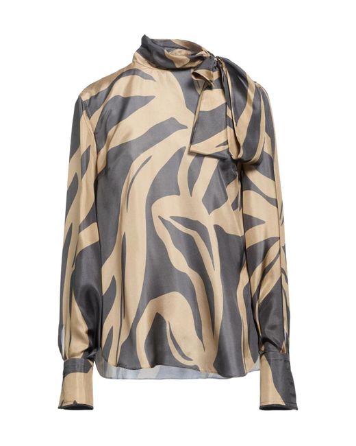 Brunello Cucinelli Metallic Color Block Silk Tops