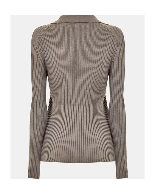 Joseph Brown Long-Sleeved Ribbed Sweater