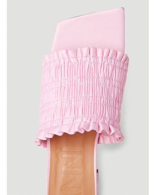 Ganni Pink Smock Kitten Heel Mules
