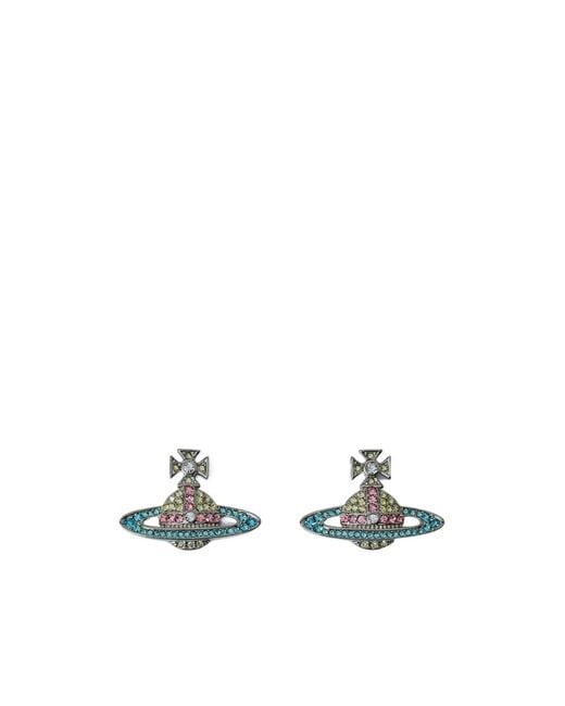 Vivienne Westwood White Kika Logo Embellished Earrings