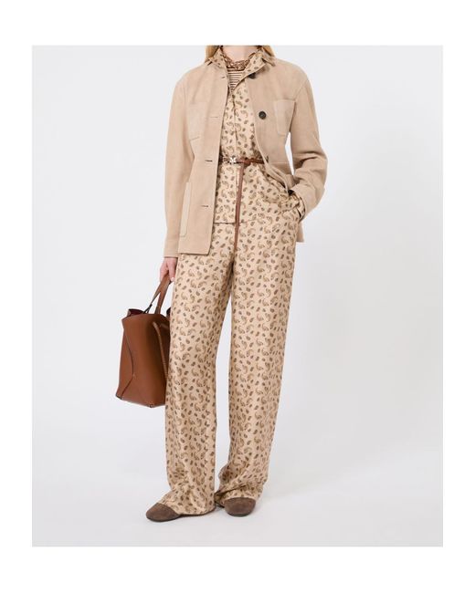 Max Mara Natural Studio Button-Up Belted Jacket