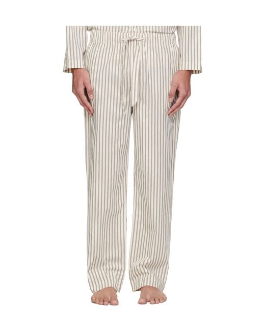 Tekla White Drawstring Pajama Pants for men
