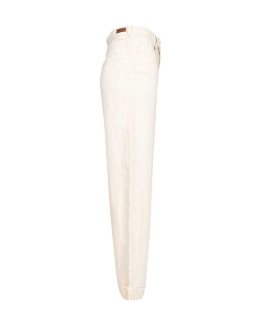 Emporio Armani White High-Rise Wide-Leg Jeans