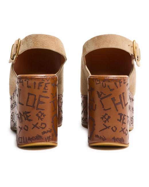Chloé Brown Maxime Platform Sandals