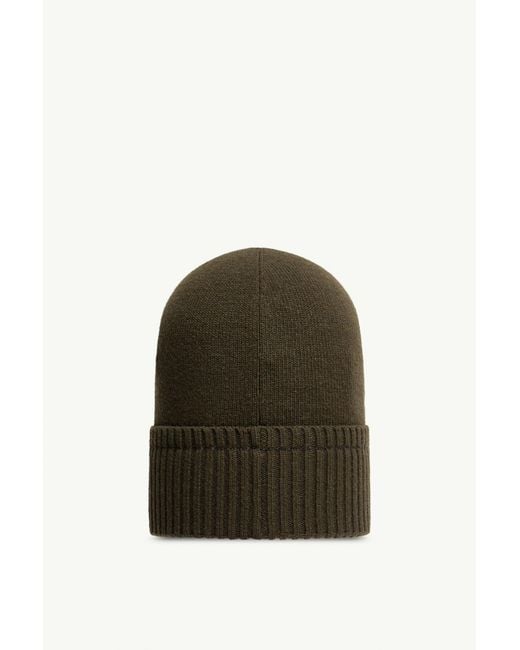 Moncler Green Wool Cashmere Blend Knit Beanie for men