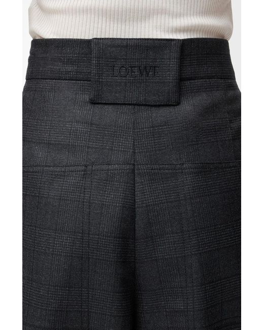 Loewe Black Check-Pattern Cargo Shorts