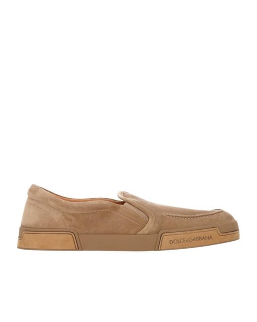 Dolce & Gabbana Natural Portofino Round Toe Flat Shoes for men