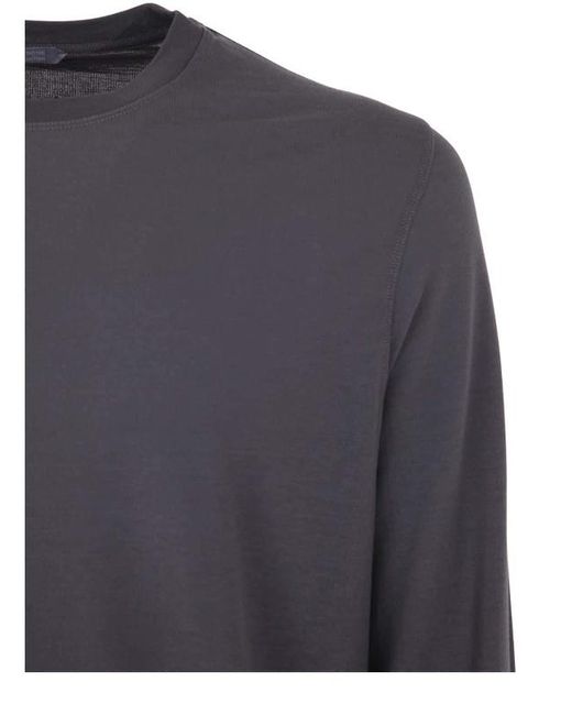 Zanone Blue Long-Sleeved Cotton Sweatshirt for men