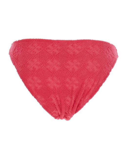 Tory Burch Red Low-Rise Terry-Cloth Bikini Bottoms