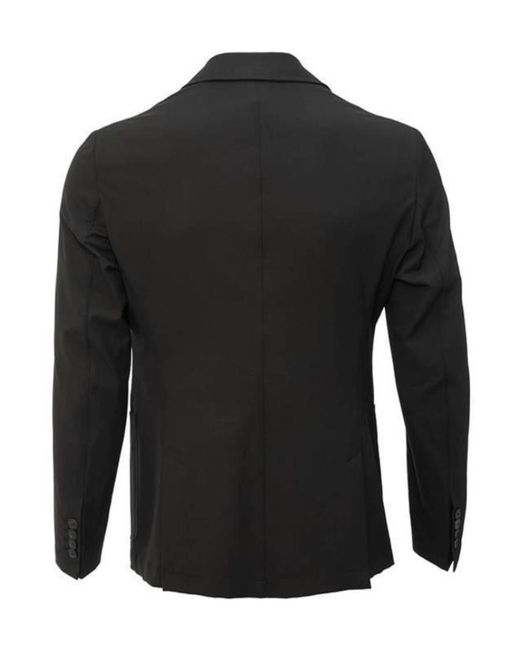 Emporio Armani Black Lapel Long-Sleeved Suit Jacket for men