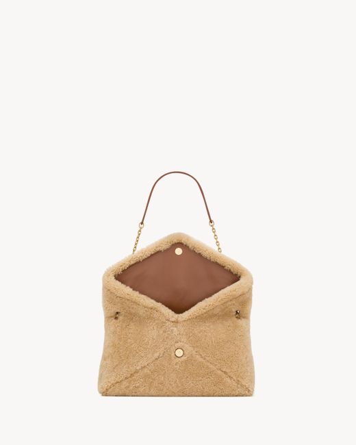 Saint Laurent Natural Cassandre Large Pouch On Chain