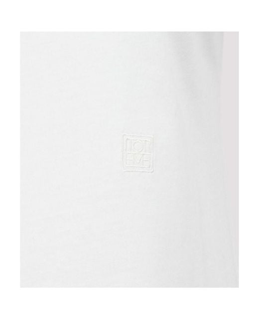 Totême White Totême Short Sleeved Crewneck T-Shirt