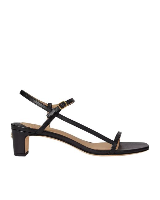 Ralph Lauren Black Lainee Real Leather Heeled Sandals