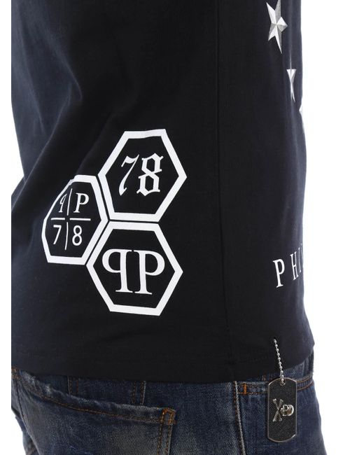 Philipp Plein Blue Logo T-Shirt for men
