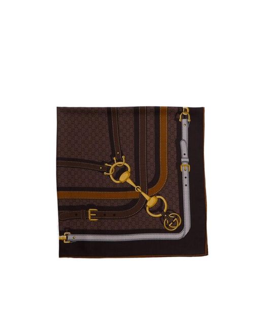 Gucci Brown Harry Twill Scarf