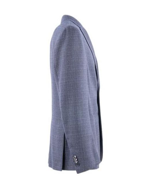 Zegna Blue Long-Sleeved Suit Coat for men