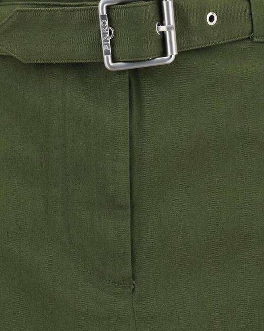 Pinko Green Belted Cargo Midi Skirt