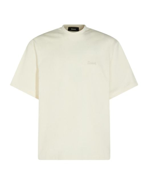 Herno White Laminar Graphic Back Printed T-Shirt for men