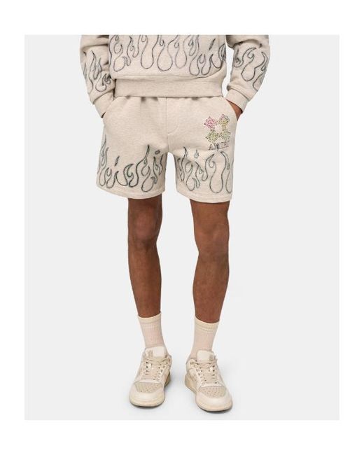 Amiri Natural Ma Quad Flames Sweatshort for men