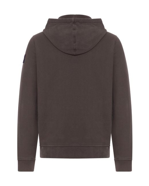 Stone Island Gray Logo Patch Drawstring Hoodie for men