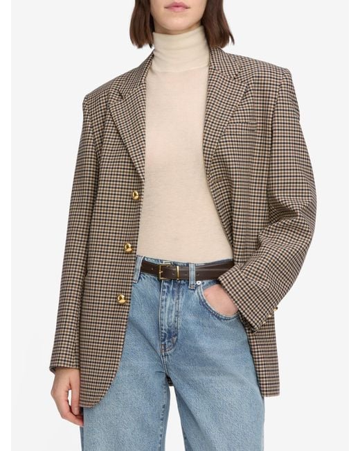 FRAME Brown Houndstooth Blazer