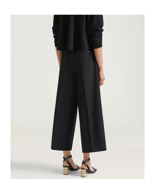 Givenchy Black Cropped Double Pleat Pants