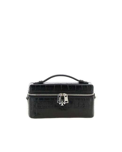 Tory Burch Black Charlie Vanity Case Shoulder Bag