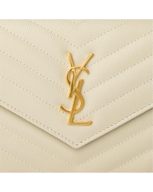 Saint Laurent Natural Monogram Logo Shoulder Bag