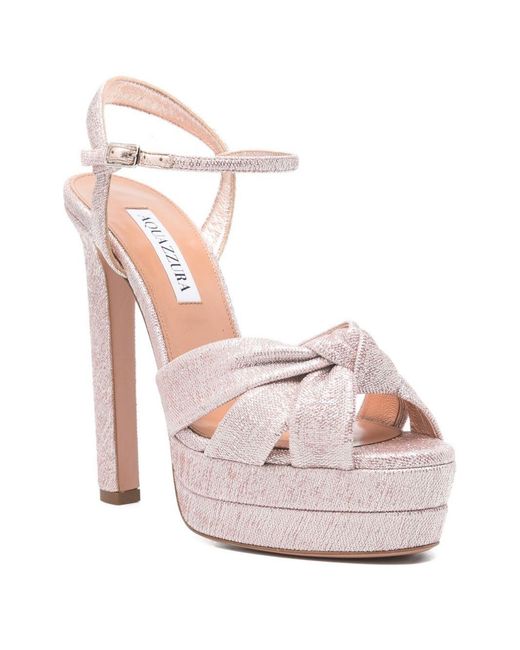 Aquazzura Gray Nina Platform Sandals