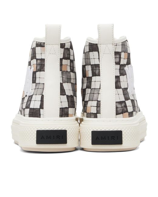 Amiri Natural Plaid High-Top Casual Sneakers for men