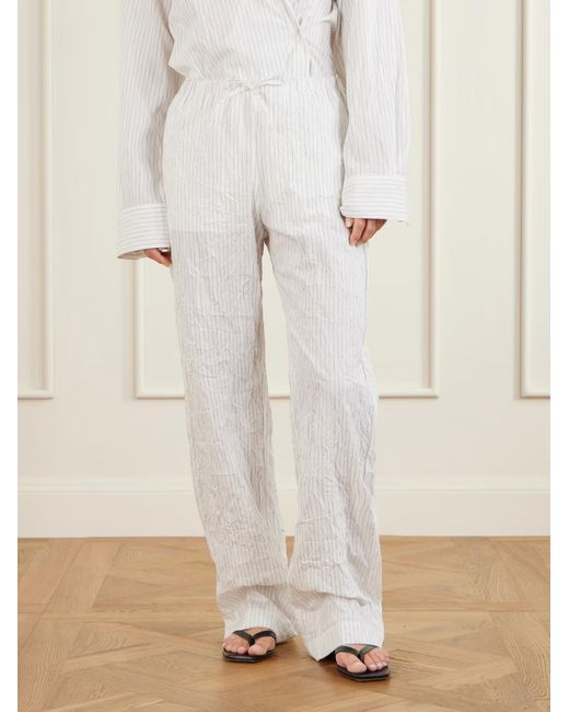 Rohe White Jam Striped Casual Pants