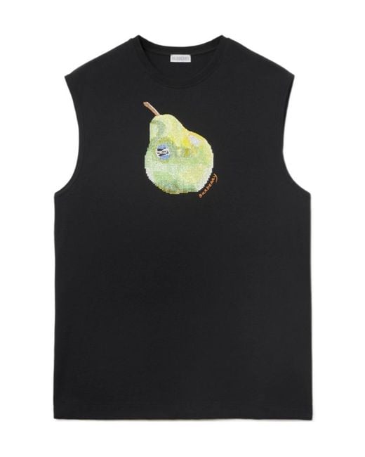 Burberry Black Pear Embellished Crewneck Tank Top for men