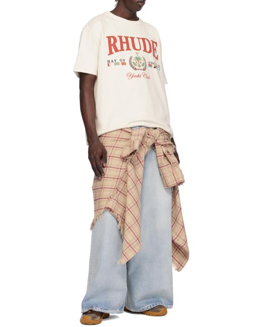 Rhude White Yacht Club Graphic T-Shirt for men