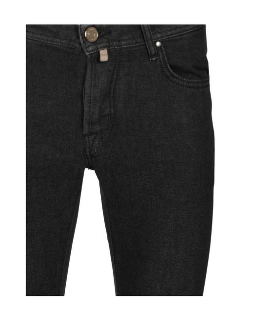 Jacob Cohen Black Logo Patch Slim Fit Jeans for men