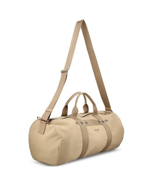 Prada Natural Canvas Travel Bag for men