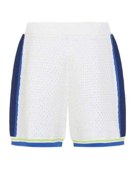Casablanca Blue Logo Patch Crochet Shorts for men